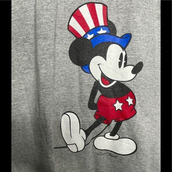 Vintage Mickey & Co Ringer Shirt 90s 4th July Uncle Sam Patriotic Mickey Medium - Picture 2 of 5